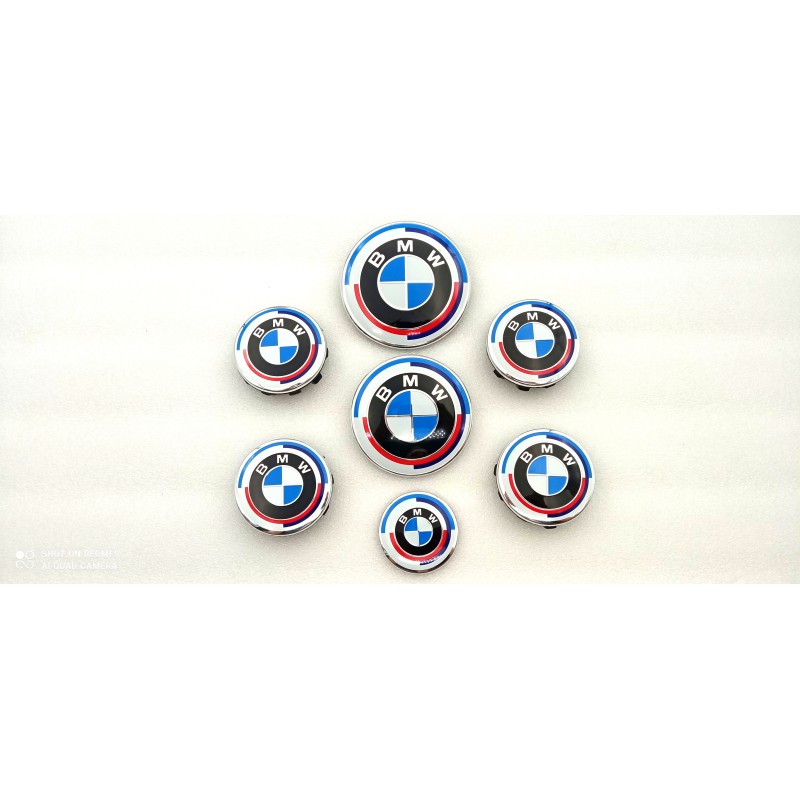 Juego de 7 emblemas BMW blanco modelo 2022