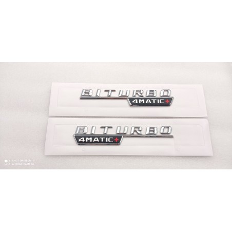 SET LETRAS MERCEDES BITURBO 4MATIC+ PLATA