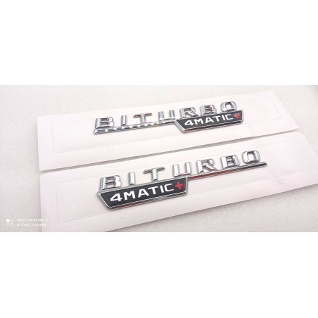 SET LETRAS MERCEDES BITURBO 4MATIC+ PLATA