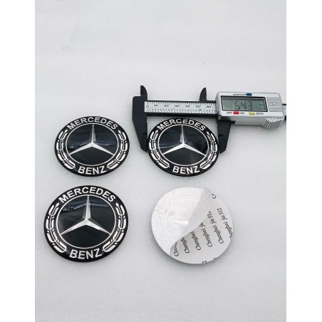 Chapas de centro de rueda Mercedes negro 65mm