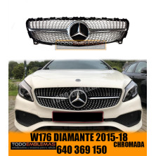 PARRILLA MERCEDES DIAMANTE CROMADA CLASE A W176