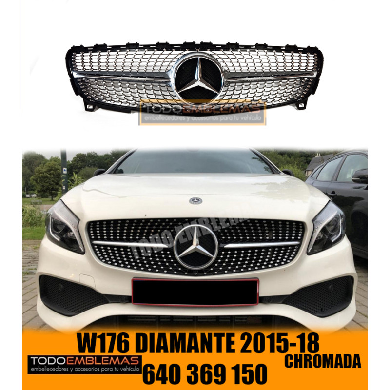 PARRILLA MERCEDES DIAMANTE CROMADA CLASE A W176