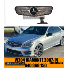 PARRILLA MERCEDES DIAMANTE CROMADA CLASE C W204