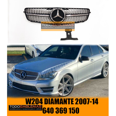 PARRILLA MERCEDES DIAMANTE NEGRA CLASE C W204