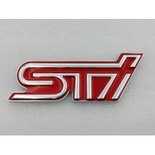 EMBLEMA TRASERO SUBARU STI ROJO