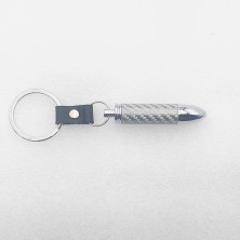 Llavero bala carbono plata Perfecto para regalo!