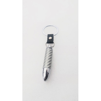 Llavero bala carbono plata Perfecto para regalo!