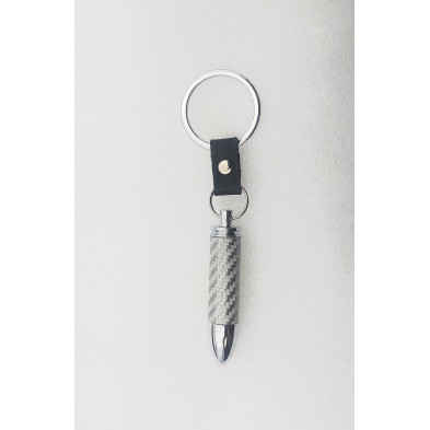 Llavero bala carbono plata Perfecto para regalo!