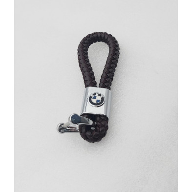 LLAVERO de CUERO BMW MARRÓN TRENZADO Perfecto para regalo!