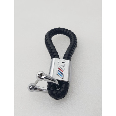 LLAVERO de CUERO M NEGRO TRENZADO Perfecto para regalo!