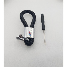 LLAVERO de CUERO M NEGRO TRENZADO Perfecto para regalo!
