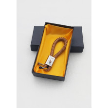 LLAVERO de CUERO M BEIGE TRENZADO Perfecto para regalo!