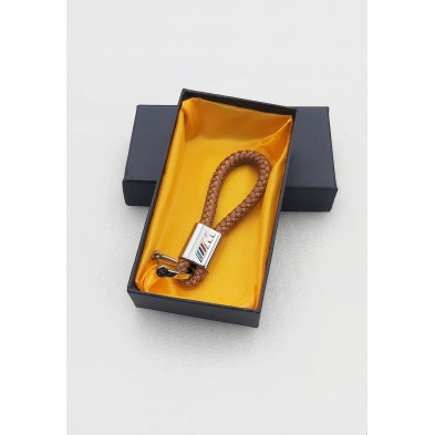 LLAVERO de CUERO M BEIGE TRENZADO Perfecto para regalo!