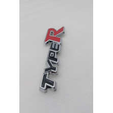Emblema de parrilla Honda Type R negro y rojo
