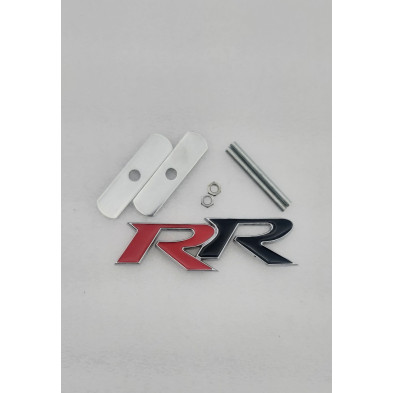 EMBLEMA DE PARRILLA RS ROJO Y NEGRO