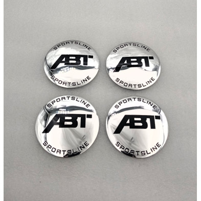 Chapas de centros de rueda ABT 65mm plata