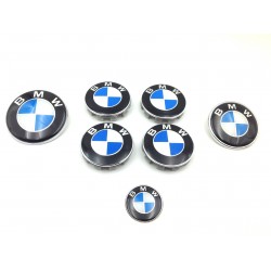 Juego de 7 emblemas BMW azul y blanco original