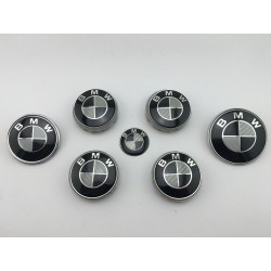 Set 7 EMBLEMAS BMW Negro y Blanco Carbono