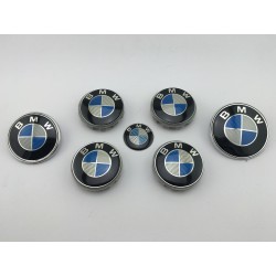 Set 7 EMBLEMAS BMW Azul y Blanco Carbono