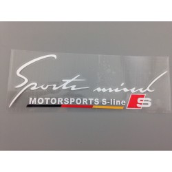 VINILO Sports mind Motorsports S-line letras blancas