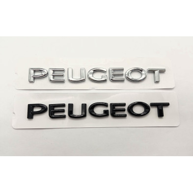 Emblema logo trasero letras PEUGEOT negro