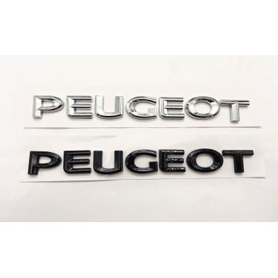 Emblema logo trasero letras PEUGEOT negro