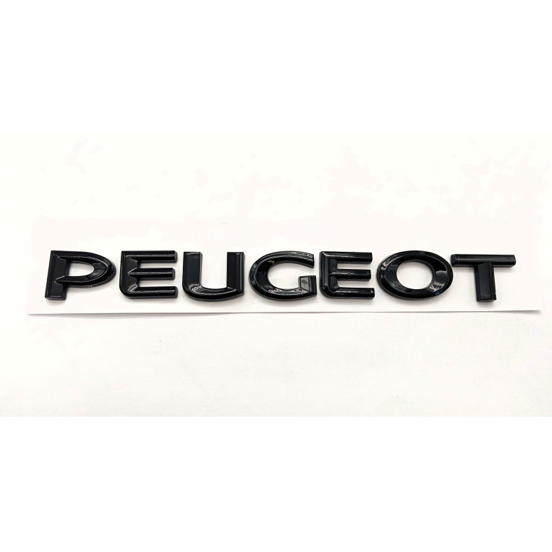 Emblema logo trasero letras PEUGEOT negro