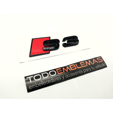EMBLEMA TRASERO LETRAS AUDI S3 NEGRAS