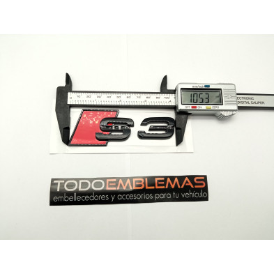 EMBLEMA TRASERO LETRAS AUDI S3 NEGRAS