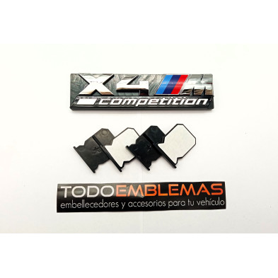 EMBLEMA PARRILLA BMW X4 COMPETITION PLATA