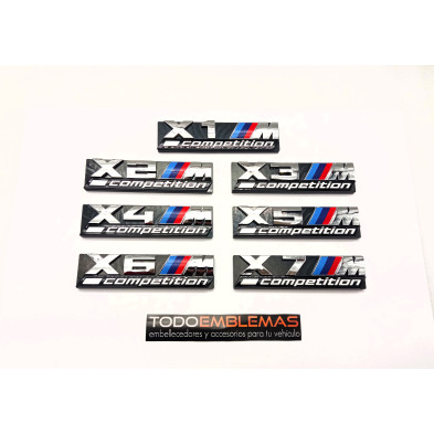 EMBLEMA PARRILLA BMW X7 COMPETITION PLATA