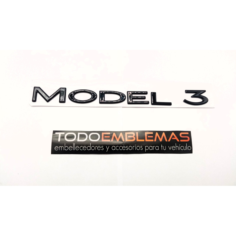 EMBLEMA TRASERO MODEL 3 TESLA NEGRO