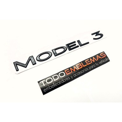 EMBLEMA TRASERO MODEL 3 TESLA NEGRO