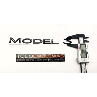 EMBLEMA TRASERO MODEL 3 TESLA NEGRO