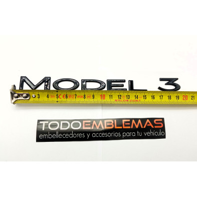 EMBLEMA TRASERO MODEL 3 TESLA NEGRO