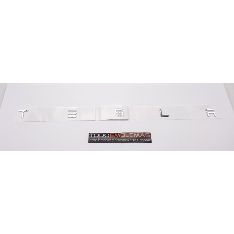 EMBLEMA TRASERO LETRAS TESLA PLATA