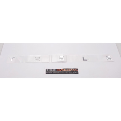 EMBLEMA TRASERO LETRAS TESLA PLATA
