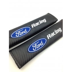 JUEGO DE 2 CUBRECINTURONES FORD RACING CARBONO