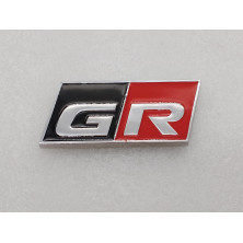 EMBLEMA TOYOTA GR plata, rojo y negro Perfecto para regalo!
