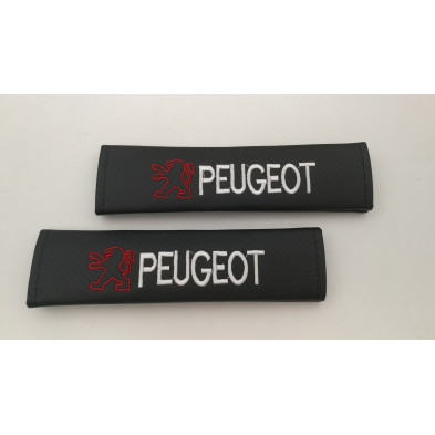 JUEGO de 2 CUBRECINTURONES PEUGEOT CARBONO