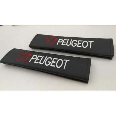 JUEGO de 2 CUBRECINTURONES PEUGEOT CARBONO