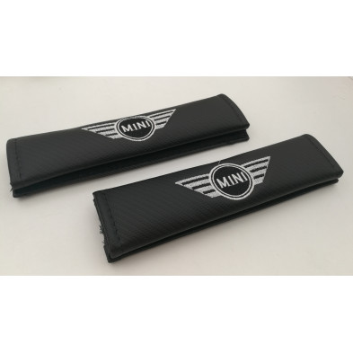 JUEGO de 2 CUBRECINTURONES MINI COOPER CARBONO