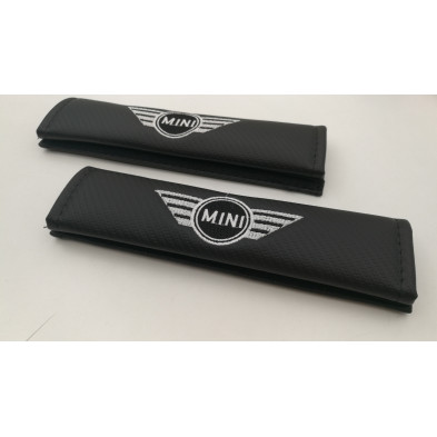 JUEGO de 2 CUBRECINTURONES MINI COOPER CARBONO