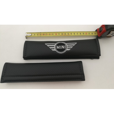 JUEGO de 2 CUBRECINTURONES MINI COOPER CARBONO