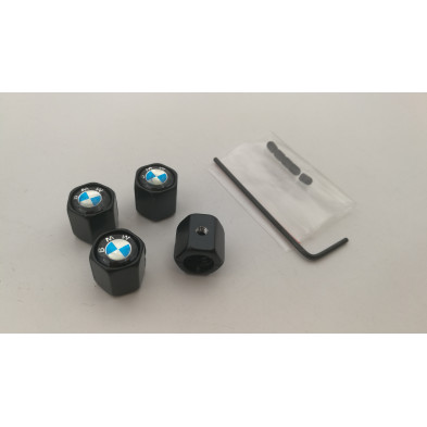 Tapones de valvulas negros con antirrobo BMW