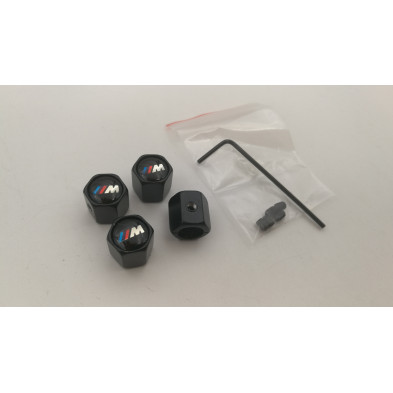 Tapones de valvulas negros con antirrobo BMW M