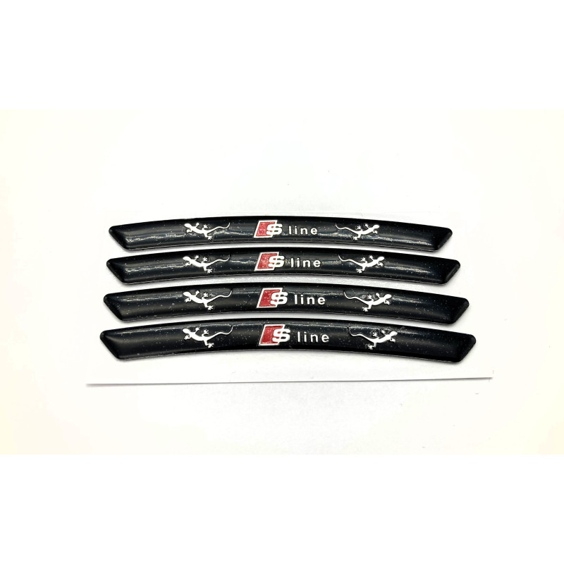 EMBLEMA ALUMINIO LLANTAS AUDI S-LINE NEGRO