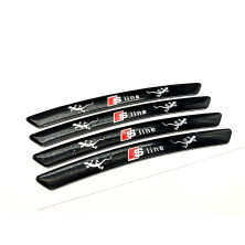 EMBLEMA ALUMINIO LLANTAS AUDI S-LINE NEGRO