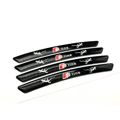 EMBLEMA ALUMINIO LLANTAS AUDI S-LINE NEGRO