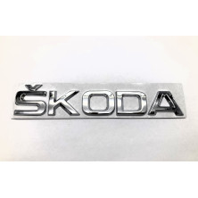 EMBLEMA LOGO TRASERO SKODA CROMADO